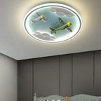 Modern Cartoon Resin Airplane Pegasus Acrylic Shade LED Kids Flush Mount Ceiling Light