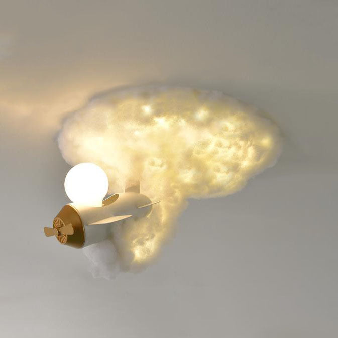 Modern Creative Spray Airplane Cotton 1/3/5-light Kids Flush Mount Ceiling Light