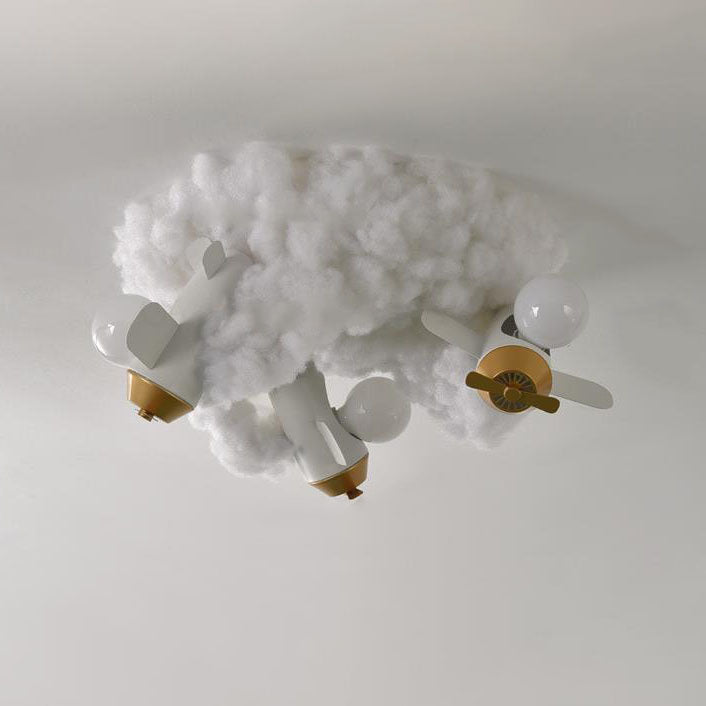 Modern Creative Spray Airplane Cotton 1/3/5-light Kids Flush Mount Ceiling Light