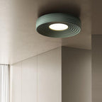 Contemporary Nordic Stripes Round Aluminum LED Flush Mount Ceiling Light For Living Room