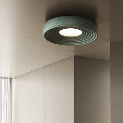 Contemporary Nordic Stripes Round Aluminum LED Flush Mount Ceiling Light For Living Room