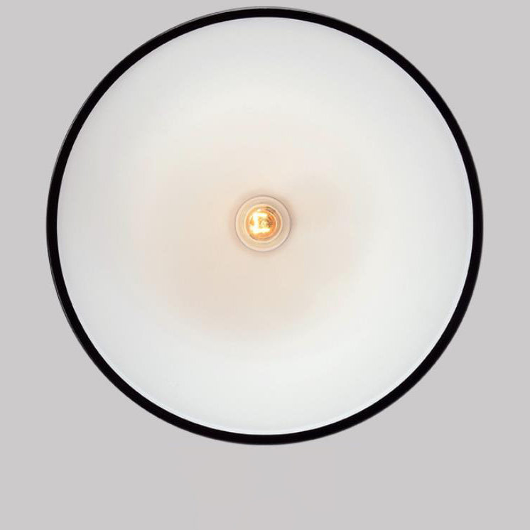 Vintage European Frosted Glass Cone 1-Light Pendant Light