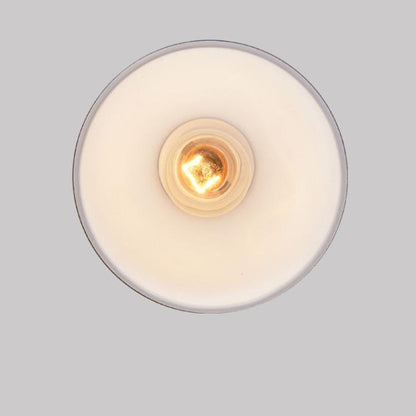Vintage European Frosted Glass Cone 1-Light Pendant Light