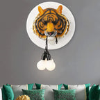 Italian Creative Tiger Totem Resin PVC Shade 1-Light Wall Sconce Lamp Lumendat