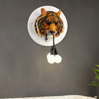 Italian Creative Tiger Totem Resin PVC Shade 1-Light Wall Sconce Lamp Lumendat