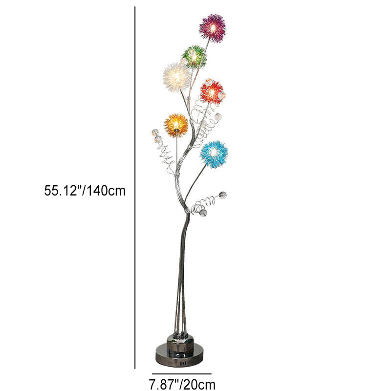 Creative Aluminum Weaving Balls Tree Branch Rustic Decor 6-Light Standing Floor Lamp Lumendat