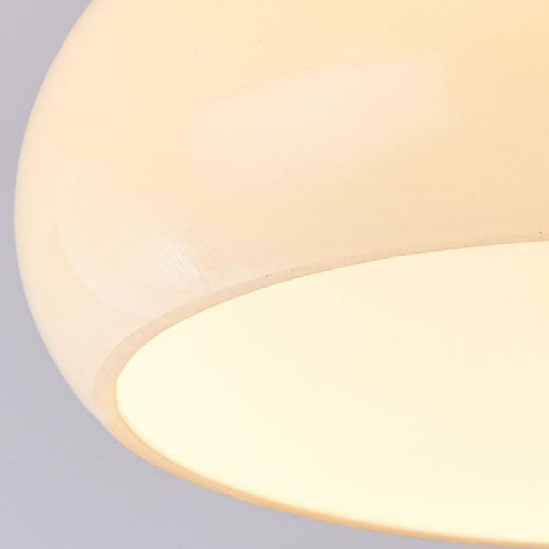 Creative Vintage Walnut Brass Round 1-Light Semi-Flush Mount Ceiling Light Lumendat