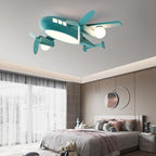 Nordic Creative Kids Cartoon Wrought Iron Airplane LED Flush Mount Ceiling Light Lumendat