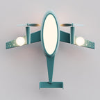 Nordic Creative Kids Cartoon Wrought Iron Airplane LED Flush Mount Ceiling Light Lumendat