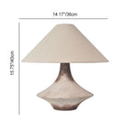Wabi-Sabi Vintage Cone Vase Base Ceramic Fabric 1-Light Table Lamp Lumendat