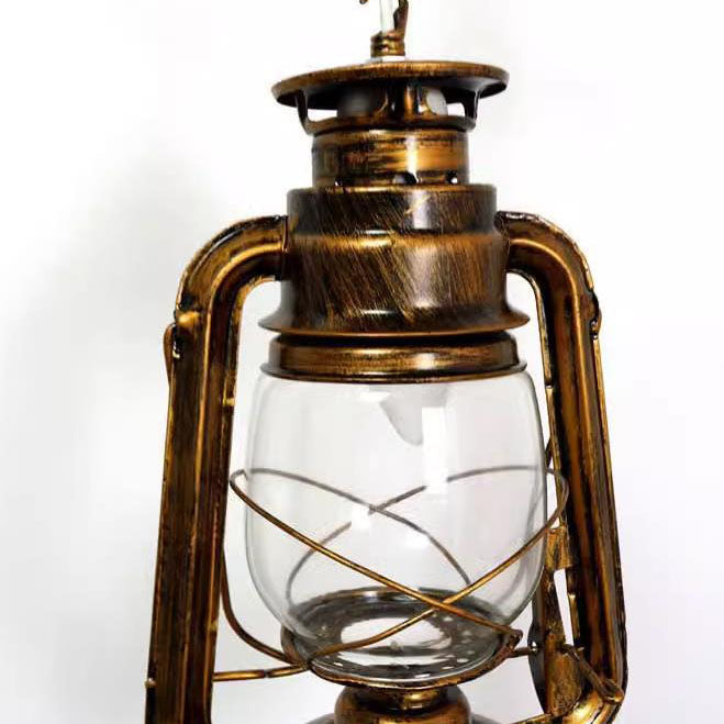 European Vintage Simple Lantern Table Iron Wood Marble 1-Light Standing Floor Lamp Lumendat