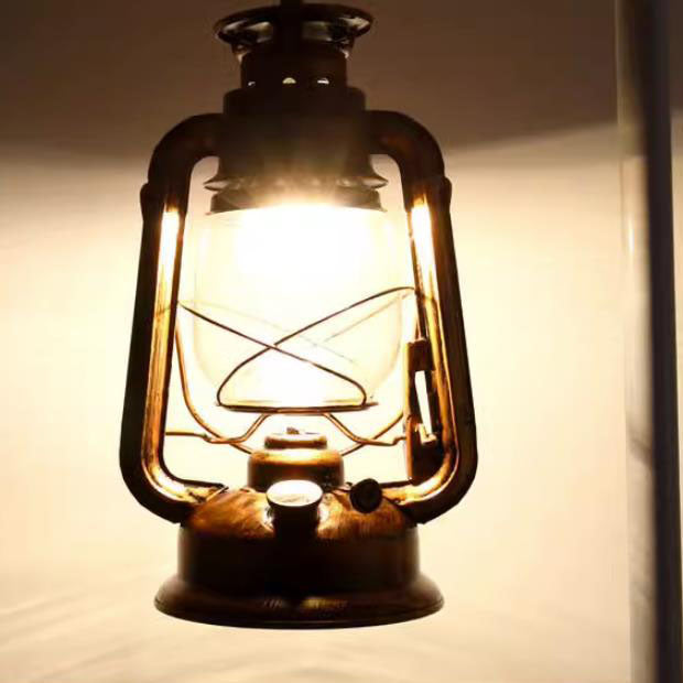 European Vintage Simple Lantern Table Iron Wood Marble 1-Light Standing Floor Lamp Lumendat