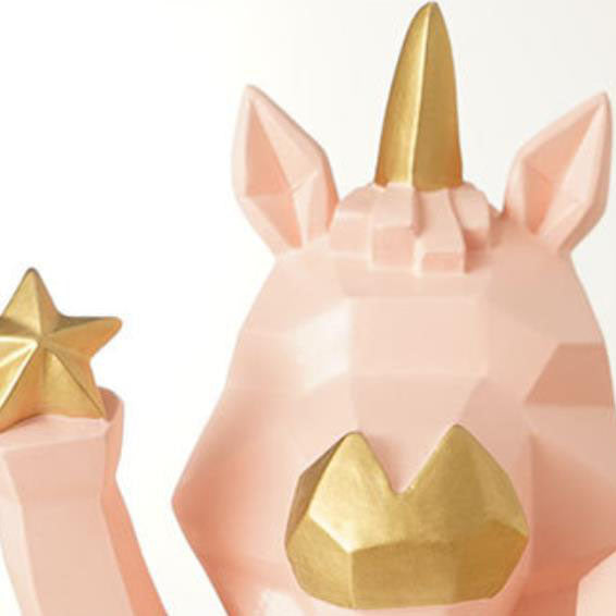 Lumendat Contemporary Creative Resin Unicorn Glass Shade 1-Light Kids Table Lamp For Bedroom Lumendat