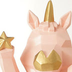 Lumendat Contemporary Creative Resin Unicorn Glass Shade 1-Light Kids Table Lamp For Bedroom Lumendat