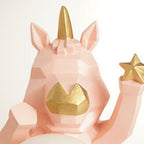 Lumendat Contemporary Creative Resin Unicorn Glass Shade 1-Light Kids Table Lamp For Bedroom Lumendat