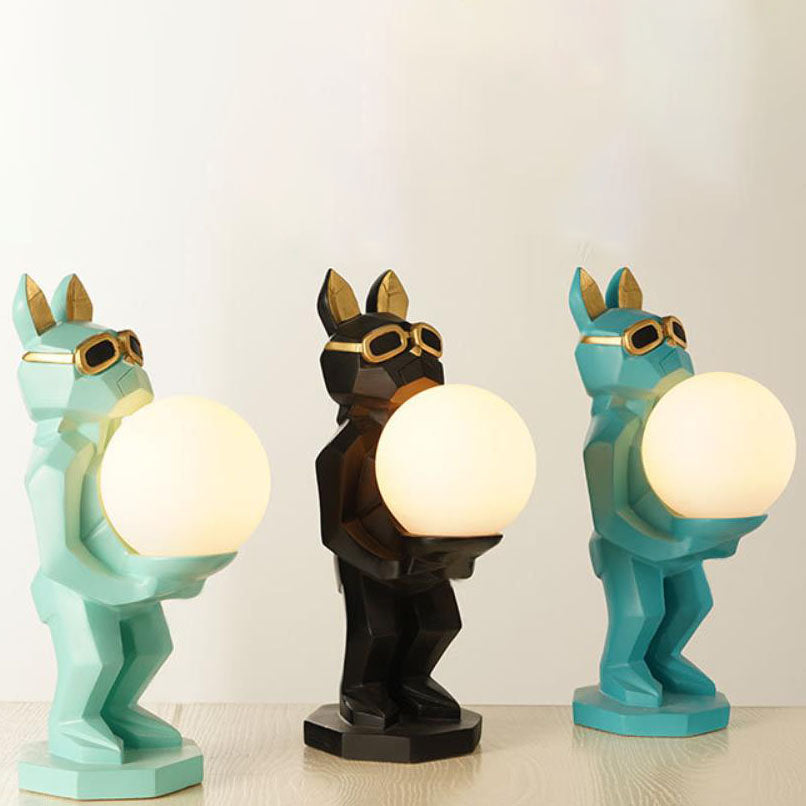 Lumendat Contemporary Creative Resin Unicorn Glass Shade 1-Light Kids Table Lamp For Bedroom Lumendat