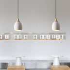 Traditional Japanese Cement Solid Wood Circle 1-light Pendant Light for Dining Room BulbSquare