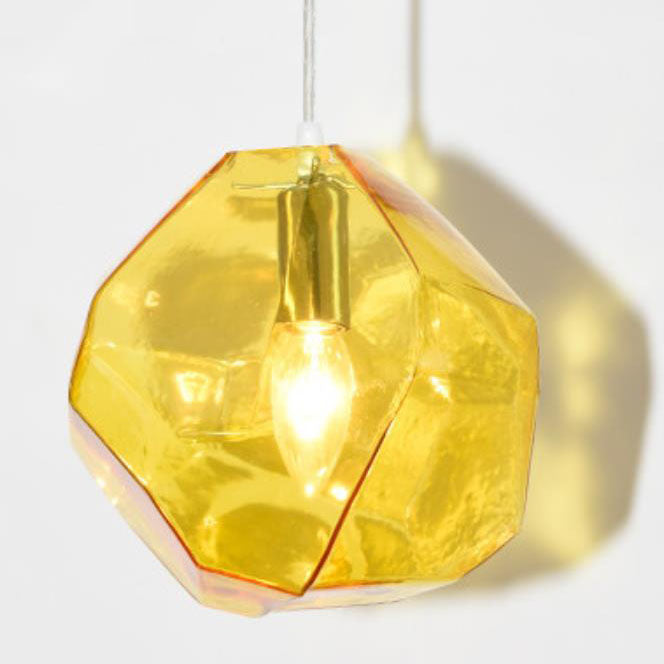 Modern Simplicity Irregular Shape Glass 1-light Pendant Light for Living Room BulbSquare