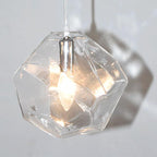 Modern Simplicity Irregular Shape Glass 1-light Pendant Light for Living Room BulbSquare