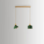 Nordic Vintage Tiffany Green Glass Island Chandelier – 1/2/3 Light, Brass Lumendat