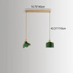 Nordic Vintage Tiffany Green Glass Island Chandelier – 1/2/3 Light, Brass Lumendat