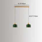 Nordic Vintage Tiffany Green Glass Island Chandelier – 1/2/3 Light, Brass Lumendat