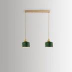 Nordic Vintage Tiffany Green Glass Island Chandelier – 1/2/3 Light, Brass Lumendat