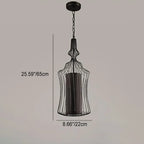 Contemporary Industrial Cage Iron Fabric 1-light Pendant Light for Living Room BulbSquare