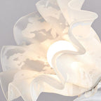 Contemporary Creative Cream Flower Pod Flower Globe Iron Glass 1-light Semi-flush Mount Ceiling Light for Hallway