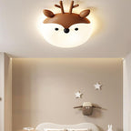 Lumendat Contemporary Creative Cartoon Animal PE Shade Iron LED Kids Flush Mount Ceiling Light For Bedroom Lumendat