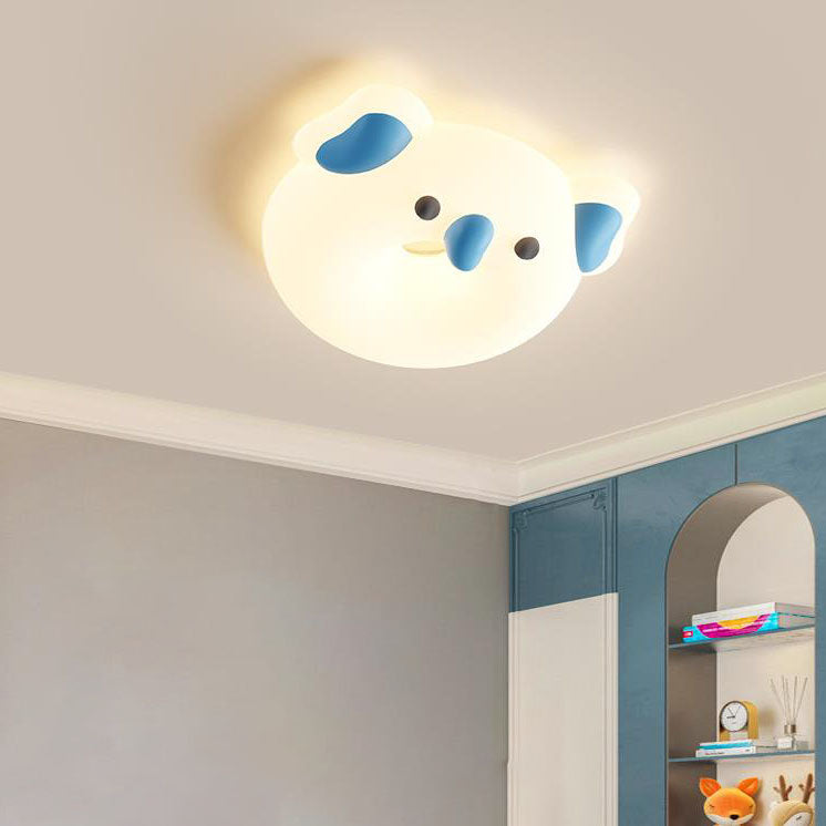 Lumendat Contemporary Creative Cartoon Animal PE Shade Iron LED Kids Flush Mount Ceiling Light For Bedroom Lumendat