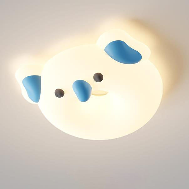 Lumendat Contemporary Creative Cartoon Animal PE Shade Iron LED Kids Flush Mount Ceiling Light For Bedroom Lumendat