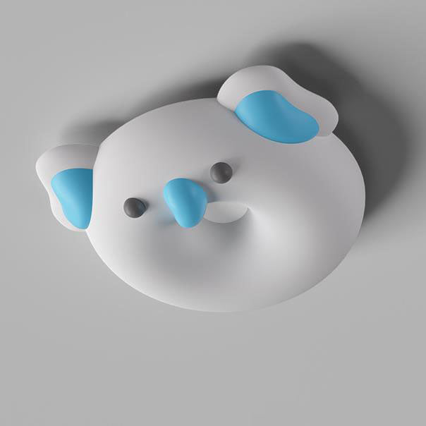Lumendat Contemporary Creative Cartoon Animal PE Shade Iron LED Kids Flush Mount Ceiling Light For Bedroom Lumendat