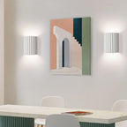 Contemporary Scandinavian Resin Half Column 2-Light Wall Sconce Lamp For Hallway