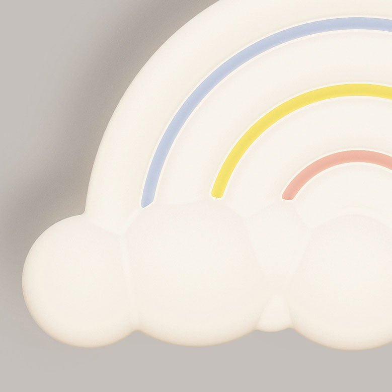 Lumendat Contemporary Creative Cartoon Acrylic Cloud Rainbow Design LED Kids Flush Mount Ceiling Light For Bedroom Lumendat