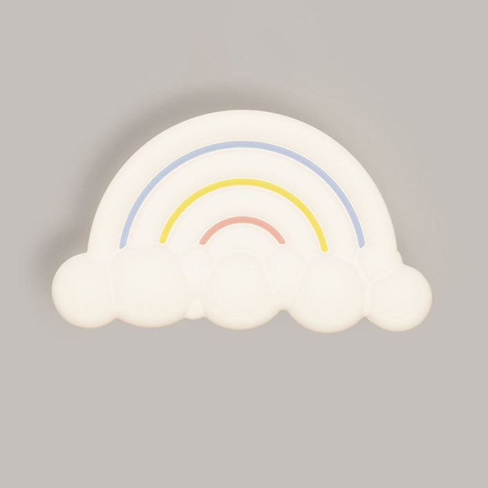 Lumendat Contemporary Creative Cartoon Acrylic Cloud Rainbow Design LED Kids Flush Mount Ceiling Light For Bedroom Lumendat