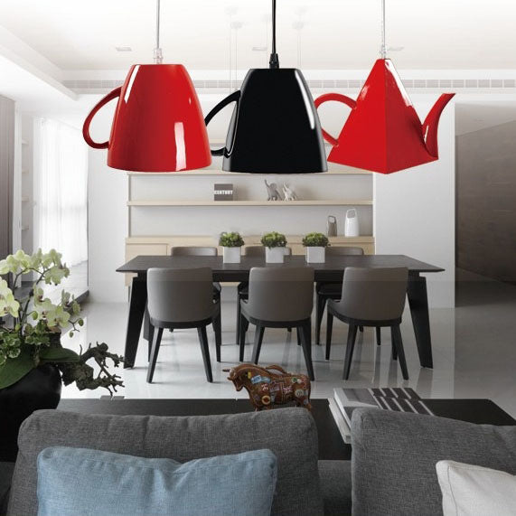 Contemporary Creative Teacup Teapot Resin 1-light Pendant Light for Living Room
