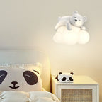 Contemporary Nordic Kids Resin PE Bear Rabbit LED Wall Sconce Lamp For Bedroom