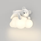 Contemporary Nordic Kids Resin PE Bear Rabbit LED Wall Sconce Lamp For Bedroom