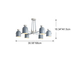 Contemporary Nordic Iron Cylinder Cup Rotatable 6-Light Semi-Flush Mount Ceiling Light For Living Room