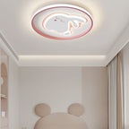 Lumendat Contemporary Creative Cartoon Rabbit Iron Acrylic LED Kids Flush Mount Ceiling Light For Bedroom Lumendat