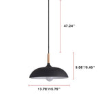 Modern Metal Wooden Top 1-light Dome Pendant Light Lumendat