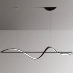 Modern Minimalist Linear Aluminum Silicone LED Island Light Chandelier for Dining Room BulbSquare