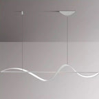 Modern Minimalist Linear Aluminum Silicone LED Island Light Chandelier for Dining Room BulbSquare