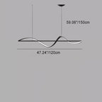 Modern Minimalist Linear Aluminum Silicone LED Island Light Chandelier for Dining Room BulbSquare