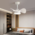 Contemporary Retro Round Acrylic ABS LED Downrods Ceiling Fan Light For Bedroom Lumendat