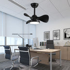 Contemporary Retro Round Acrylic ABS LED Downrods Ceiling Fan Light For Bedroom Lumendat