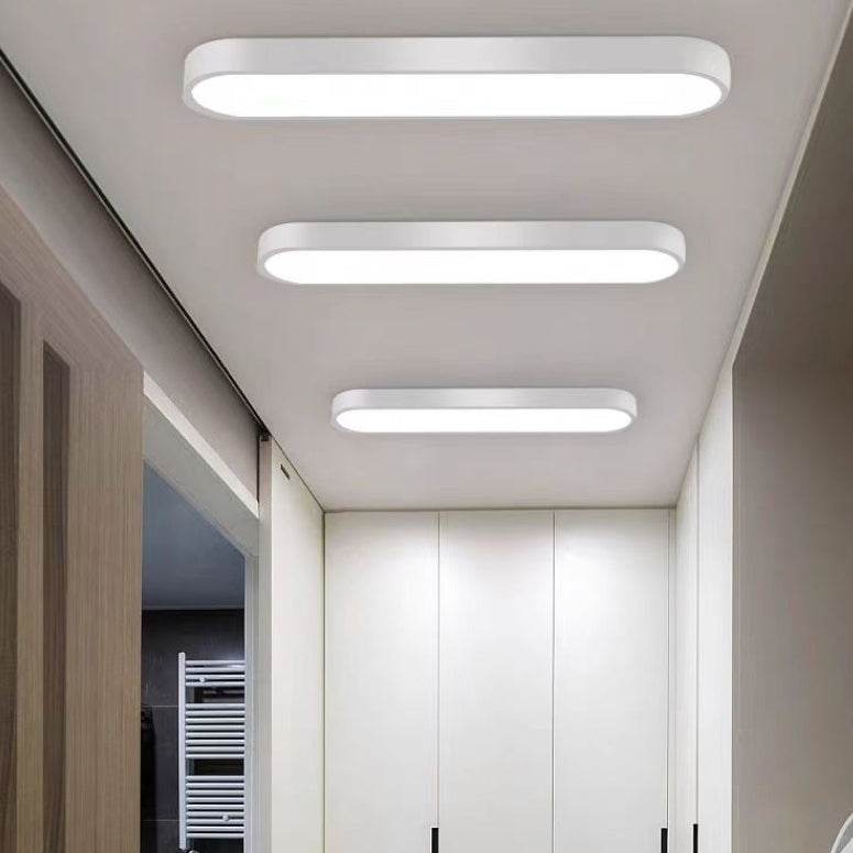Modern Minimalist Elliptical Strip Iron Acrylic LED Flush Mount Ceiling Light For Hallway Lumendat