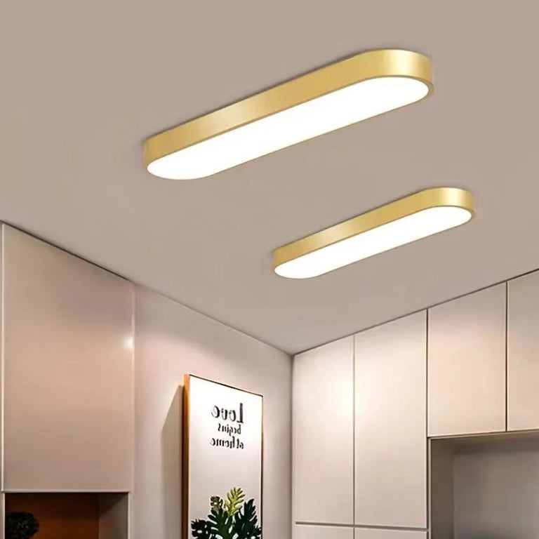 Modern Minimalist Elliptical Strip Iron Acrylic LED Flush Mount Ceiling Light For Hallway Lumendat