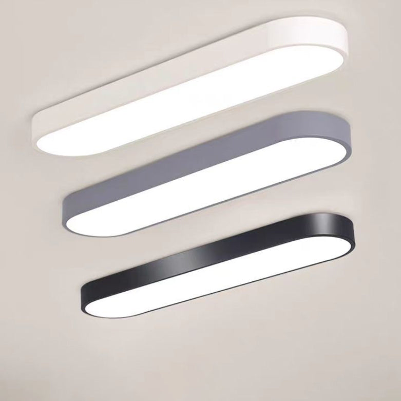 Modern Minimalist Elliptical Strip Iron Acrylic LED Flush Mount Ceiling Light For Hallway Lumendat